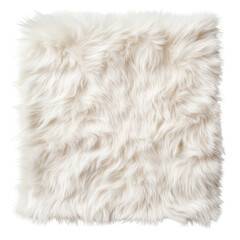A plush, white fur square with soft, textured fibers that creates a cozy and luxurious appearance.