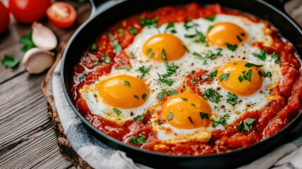 Savor the rich flavors of shakshuka a delicious recipe for perfectly poached eggs in tomato sauce