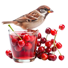 Garnished cocktail the sparrow eat cherry