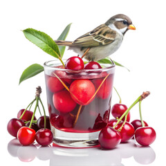 Garnished cocktail the sparrow eat cherry