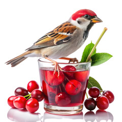 Garnished cocktail the sparrow eat cherry