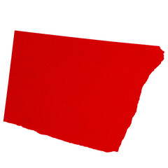 Obraz premium Isolated torn red pieces of paper with copy space on white background