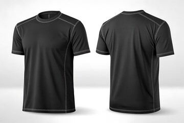 Empty Front and back of a black T-shirt