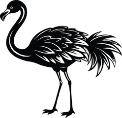 flamingo silhouette, tropical bird flamingo vector illustration