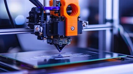 3D printer carefully constructing high-detail electronic boards