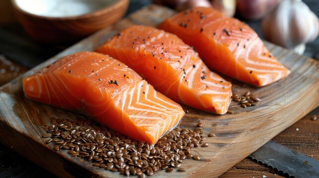 Omega-3 Fatty Acids: Essential fats that support heart and brain health, found abundantly in fatty fish, flaxseeds, and walnuts for overall well-being.
