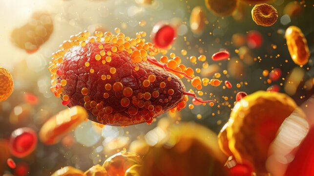 Fatty Liver Disease: A serious condition resulting from excessive fat storage in the liver, commonly associated with obesity and diabetes complications.
