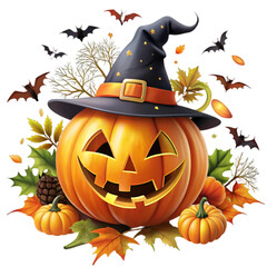 A collection of carved pumpkins and tools for Halloween decoration