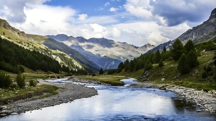 Fototapeta premium Mountain river in the mountains