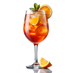 Glass of apiol spritz cocktail isolated