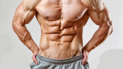 Obraz premium Lean: A body type marked by low body fat and defined muscles, often considered a symbol of health, fitness, and attractiveness. 