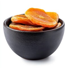 Apricot slices in ceramic dish