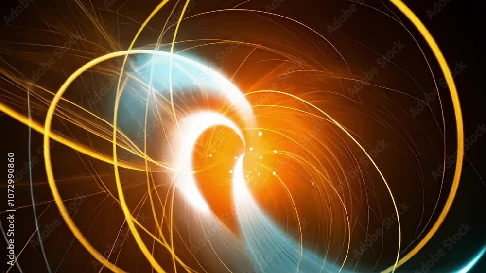Poster the energy lines between the quarks are shown as constantly shifting and changing representing the e