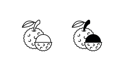 Lychee icon design with white background stock illustration