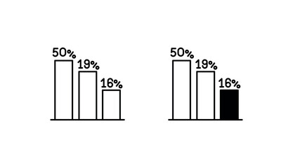 Voter Turnout Graph icon design with white background stock illustration