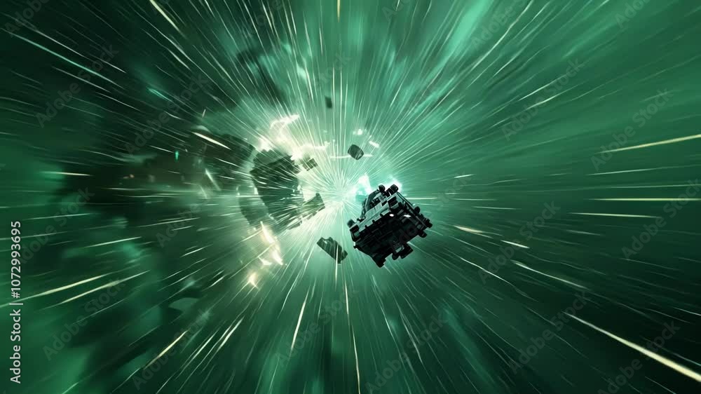 Poster a zoomedin view of force carriers colliding and tering off in different directions.