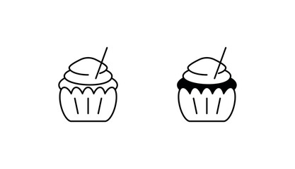 Cup Cake icon design with white background stock illustration