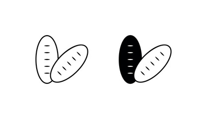 Baguette icon design with white background stock illustration