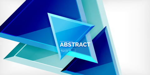 Abstract background - colorful triangles with 3d effect. Vector Illustration For Wallpaper, Banner, Background, Card, Book Illustration, landing page