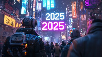 Fototapeta premium Happy New Year 2025