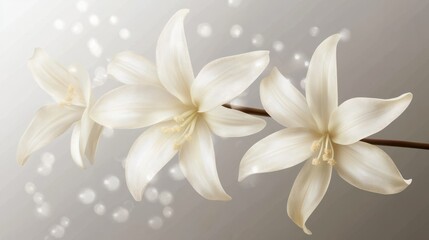 Fototapeta premium White vanilla flower isolated on transparent background