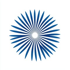 Obraz premium Stylized blue sunburst design, ideal for creative projects, on a white isolated background.