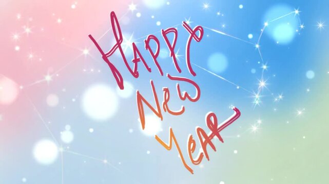 illustration of a neon box or happy new year greeting banner