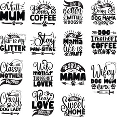 Fototapeta premium Dog SVG Design Bundle, Dog Quotes design