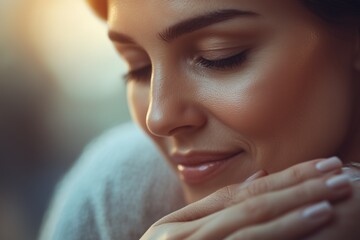 A photorealistic banner depicting the emotional journey of a mother recovering from postpartum depression, representing mental health recovery and support
