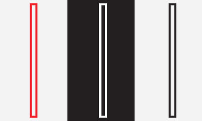 straight line icon. isolated on white and black background. Vector file . EPS 10