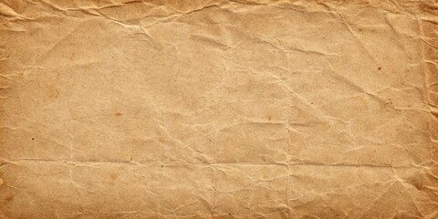 Fototapeta premium A close-up of a textured, crumpled, brown paper sheet with visible wrinkles and subtle variations in color.