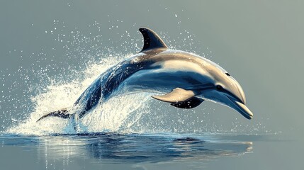 Fototapeta premium Dolphin Leaping Out of Water