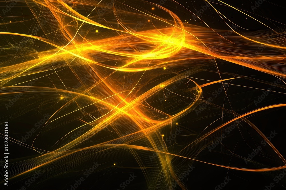 Poster a digital abstract background with glowing lines and a futuristic feel.
