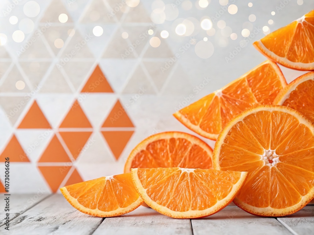 Poster abstract background with orange geometric elements featuring ample copy space for text, perfect for 