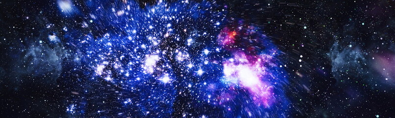 abstract background with night sky and stars. Panorama view universe space shot of milky way galaxy...