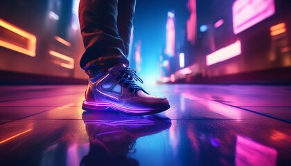 Fototapeta premium A futuristic city offers a glimpse into tomorrow's lifestyles. 