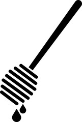 Honey dipper stick icon in trendy flat graphic design style. Modern Skincare and beauty treatment honey comb filled vector illustration isolated on transparent background.