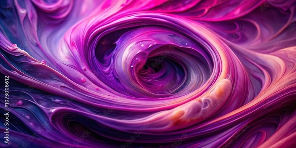 Poster abstract vivid swirl of purple and pink hues capturing the fluidity of color in macro photography, s