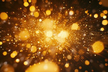 Fireworks bursting in golden colors over a city holiday celebration.