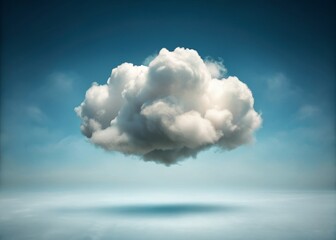 Naklejka premium Surreal Floating Cloud Background in PNG Format, Isolated on White for Creative Use, Ideal for Digital Art, Website Design, and Graphic Projects Featuring Dreamy Atmospheres