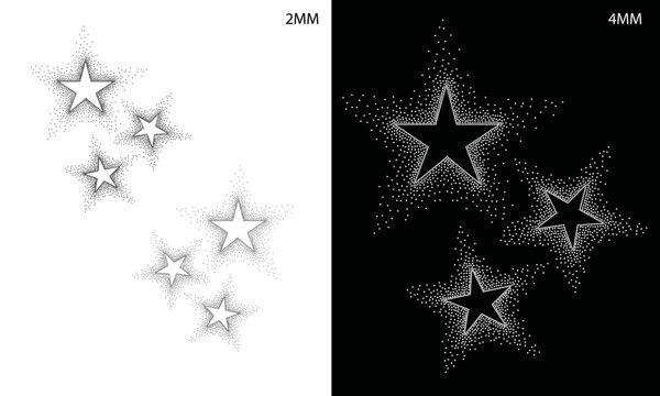 Rhinestone stars design. Rhinestone vector design for Illustration of stars for graphic tee. Stars Transfer Rhinestone. 4mm and 2mm.