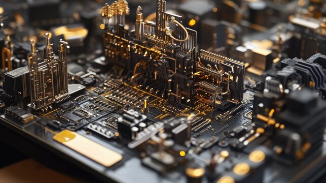Intricate circuit layout printed with high-precision technology