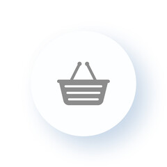 Neumorphism User interface Shopping Basket Icon UX UI Design Drop Shadow