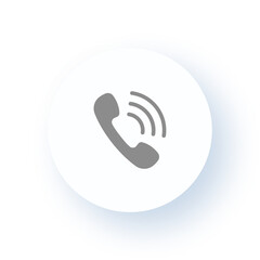 Neumorphism User interface Phone Call Icon UX UI Design Drop Shadow