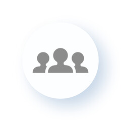 Neumorphism User interface Group of People Icon for Community and Teamwork UX UI Design Drop Shadow