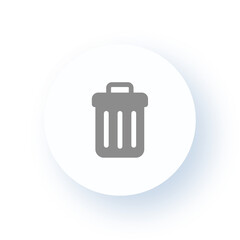 Neumorphism User interface Trash Can Icon UX UI Design Drop Shadow