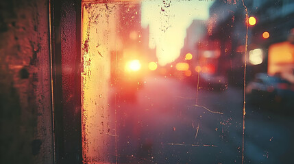 Obraz premium Abstract Blurred Sunset Through Window