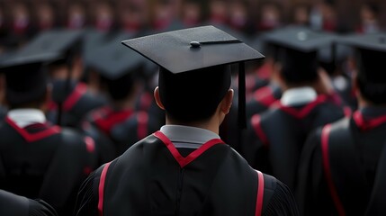 back view photography of college graduate students celebrating graduation, confetti in the air