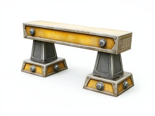 Stylish weightlifting bench, isolated on white background.