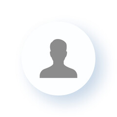 Neumorphism User interface User Profile Icon - Person Symbol UX UI Design Drop Shadow